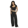 thumbnail image 3 of Mills by Millie Bobby Brown Women's Embroidery Ribbed Short Sleeve Crop T-Shirt, Sizes XXS-XXL, 3 of 7