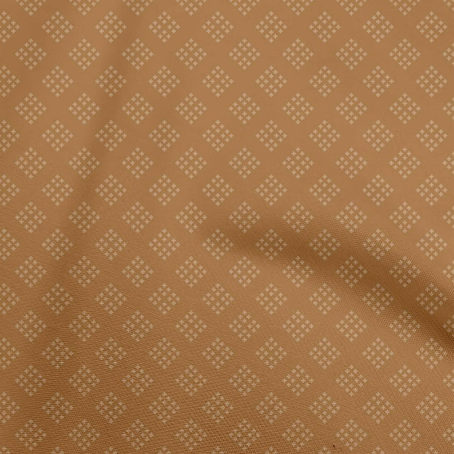 oneOone Polyester Spandex Rust Brown Fabric Geometric Sewing Material Print Fabric By The Yard 56 Inch Wide