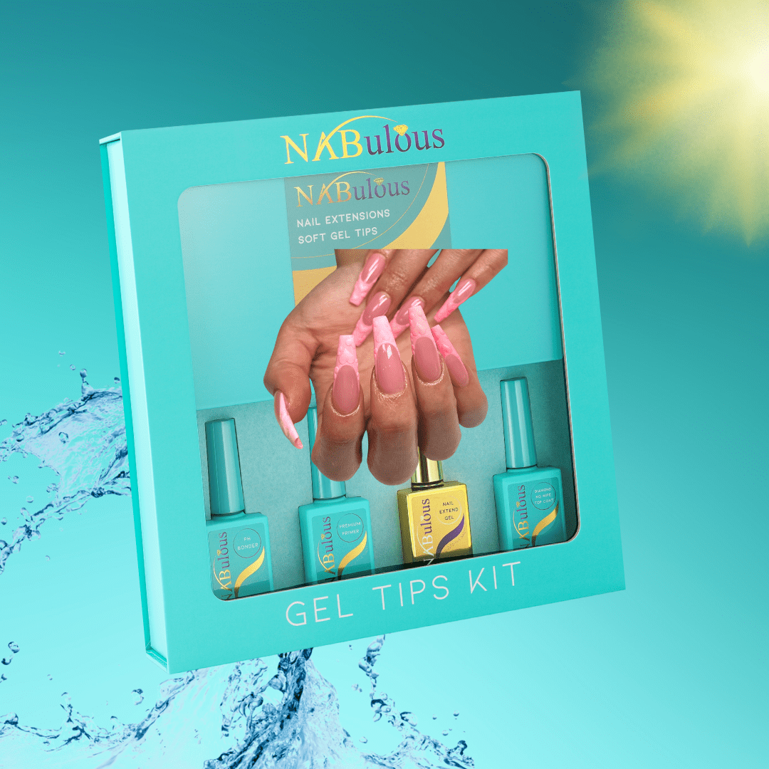 NABulous™ Clear Coffin Long Soft Gel Nail Starter Kit | Professional Nail Kit | Long Length Full Cover Nail Tips | DIY Manicure Essentials (Coffin Long)