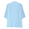 thumbnail image 6 of Amidoa Kimono Womens Cardigans Blue 3/4 Sleeve Cutout Solid Open Front Long Summer Cardigans Sweaters for Women 2025 L, 6 of 6