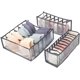 thumbnail image 1 of Xiao Hua Organizador de cajones para ropa interior, calcetines y sujetadores, plegable, para guardar ropa interior, sujetadores, calcetines, medias, bufandas, corbatas y pañuelos (gris), 3 unidades, 1 of 5