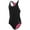 Black, variant on Sporti Sonic Bloom Thin Strap One Piece Swimsuit, High Cut, Unpadded, Athletic (Women’s)