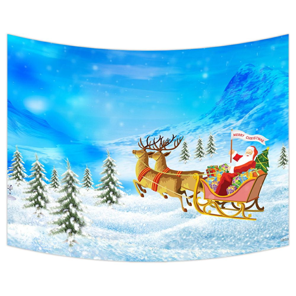 ZKGK Merry Christmas Santa Claus Tapestry Wall Hanging Wall Decor Art