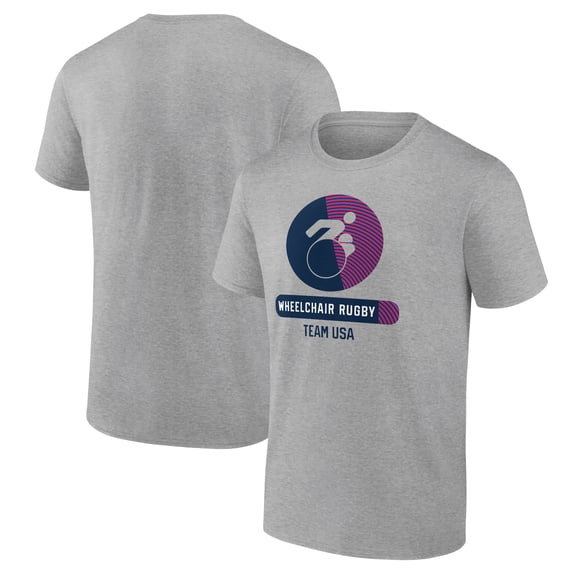 Men's Heather Gray USA Wheelchair Rugby Radiating Victory T-Shirt