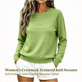 thumbnail image 4 of QATAINLAV Sweaters for Women Crew Neck Hollow Jacquard Knit Pullover Solid Casual Soft Fall Tops Daily Wear, 4 of 10