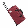 thumbnail image 2 of Bolsa de lona con ruedas, de tela Oxford, de gran capacidad, para hombres y mujeres, con de tracción, impermeable, para viajes y almacenamiento. Rojo, 2 of 8