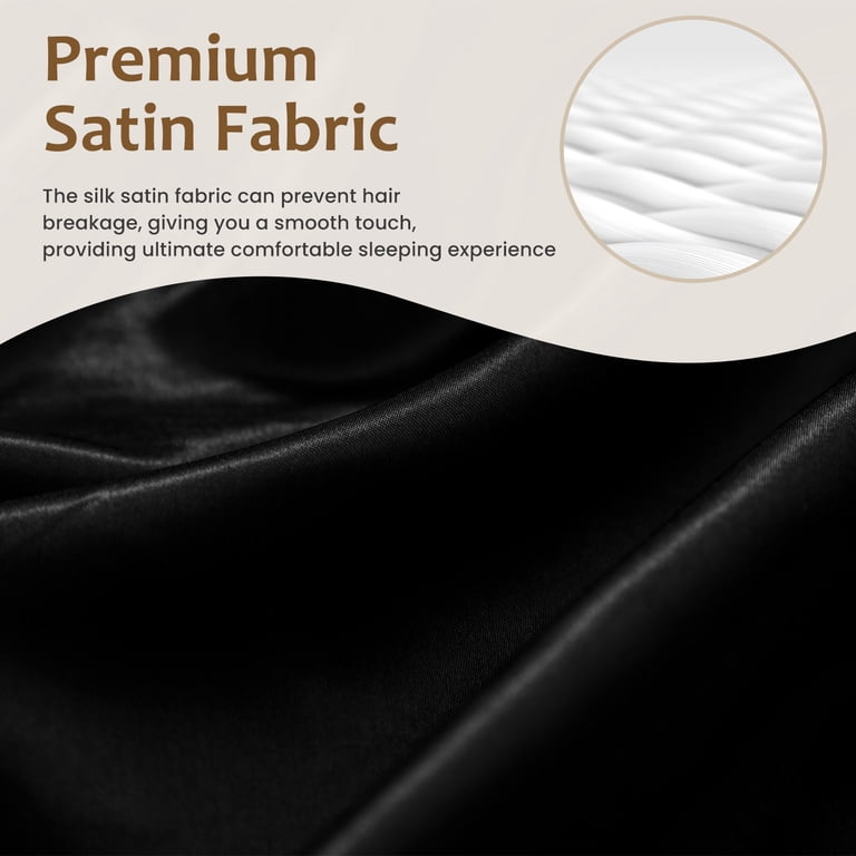 Vccoem Satin Sheets Set, Queen Size, 4 Pieces, Black photo 3