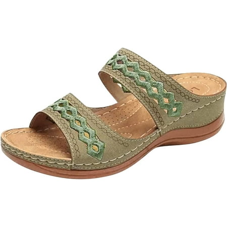

Orthopedic Slide Sandals for Women Ring Toe Slip on Womens Flip Flops Breathable Roman Summer Womens Shoes