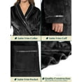 thumbnail image 5 of PAVILIA Robes For Women, Fleece Soft Fluffy Bathrobe, Plush Cozy Long Spa Robe, Satin Trim (S/M, Black), 5 of 8