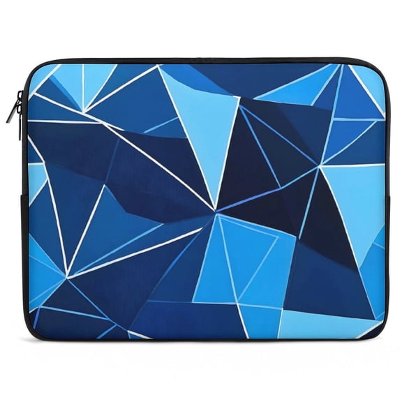 12inch No Hand Draw Laptop Bag With Large Capacity Zipper Design Doesn'T Portable Ultra-Thin Light Weight DarkGray Geometric Patterns_4