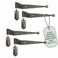 thumbnail image 2 of Black Offset Strap Lift Off Pintle Hinge 11" x 2 5/8" Wrought Iron Pin Hinges forShutters, Exterior Window Doors or Gates Offsets w/Hardware Pack of 4 Renovators Supply, 2 of 20