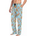 thumbnail image 4 of HPINK-T Mens Sleep Pajama Pants Set Bottoms Christmas Gingerbread Blue Fleece Lounge Sleepwear PJs XXL, 4 of 12