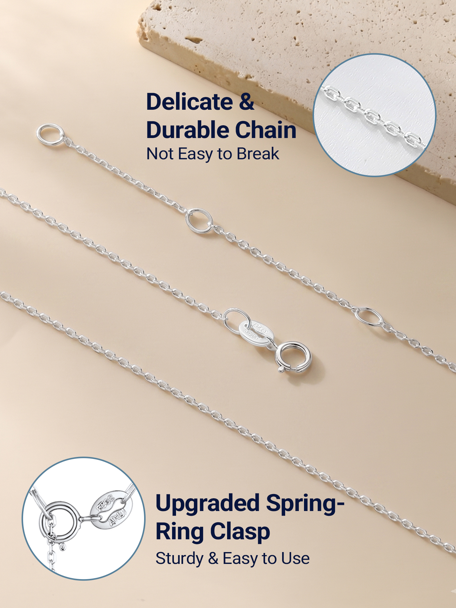 Prosteel Hypoallergenic 925 Sterling Silver Chain Necklace photo 5