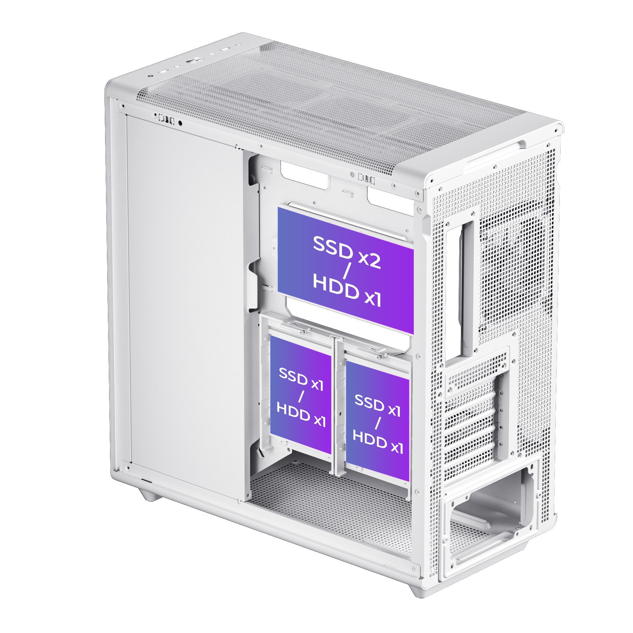 Rosewill Helium Air Mid Tower E-ATX Gaming Case, Mesh Panel, Tool-less, High-Airflow, Cable Management system, USB 3.1, included 1x 140mm PWM Fan, White