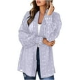 thumbnail image 2 of Aloohaidyvio Women Floral Kimono Cardigans 3/4 Ruffle Sleeve Lightweight Patchwork Flowy Boho Tie Loose Cover Ups, 2 of 6
