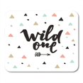 thumbnail image 1 of JSDART Birthday Cute Boho Wild One Lettering Happy Baby Black Feather Floral Mousepad Mouse Pad Mouse Mat 9x10 inch, 1 of 1