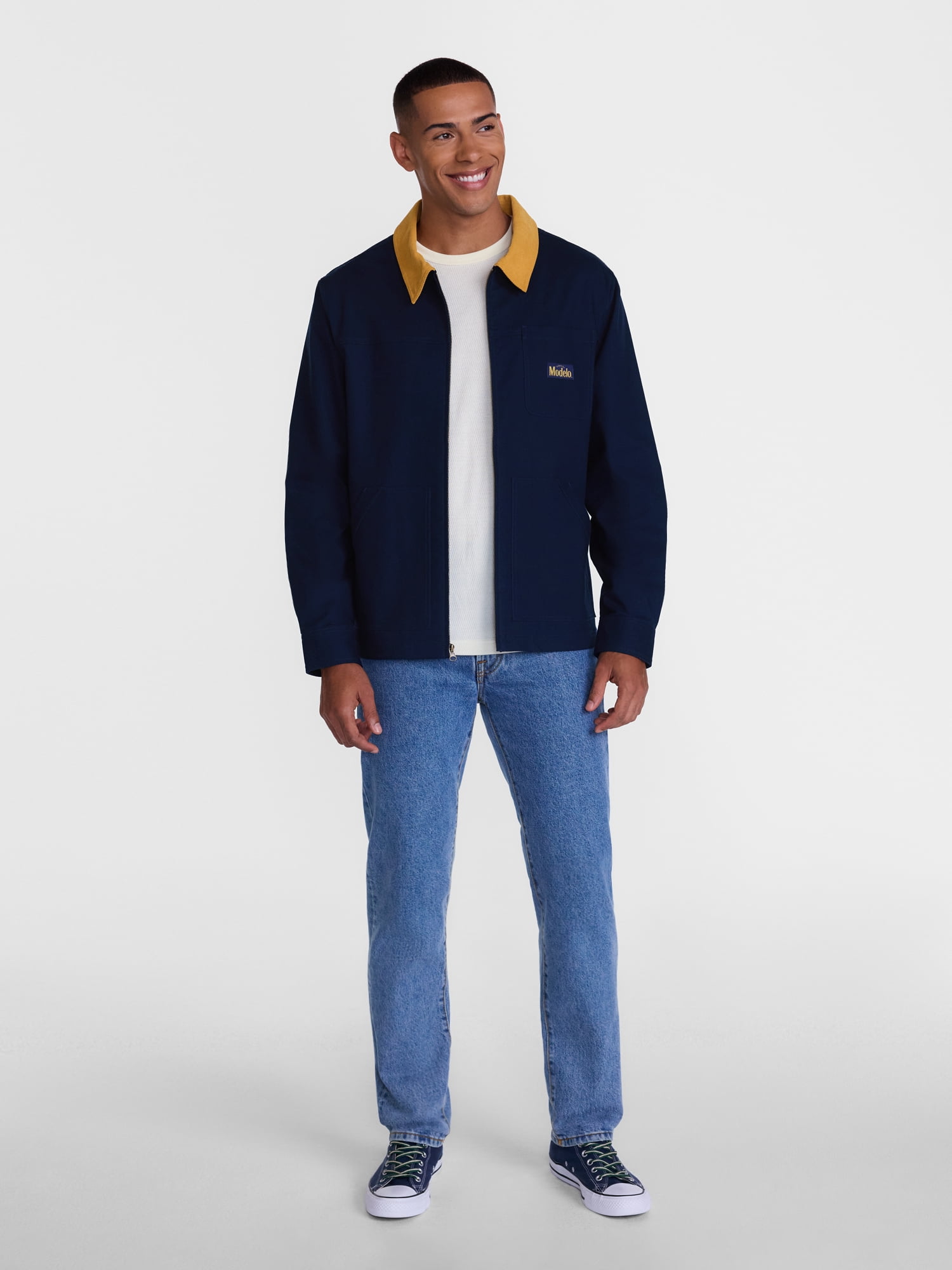 Modelo Men's Graphic Canvas Jacket with Long Sleeves, Sizes S-3XL