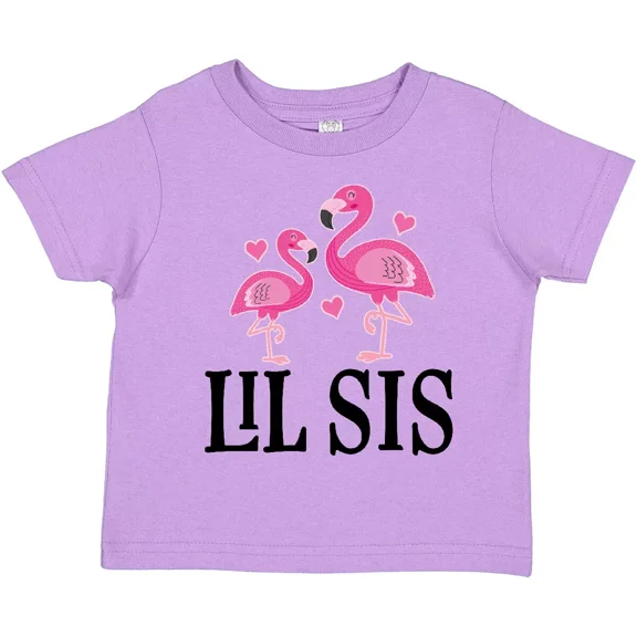 Little Sister Girls Lil Sis Flamingo Toddler T-Shirt Birds Girl Cute Baby Clothing, Gift for Kids, Cute Baby Shirt, Gift For Toddler