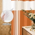 thumbnail image 3 of No Hook Shower Curtain, Orange Striped Shower Curtains for Bathroom with See Through Top Window, Farmhouse Orange White Stripes Aesthetics Waterproof & Washable Bath Curtain Stand Up Stall 36"x72", 3 of 7