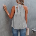 thumbnail image 3 of Summer Crop Tops for Women Halter Round Neck Sleeveless Slim Fit Solid Color Leopard Print Tee Tops, 3 of 5