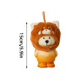 thumbnail image 3 of Bear Shaped Glass Straw Cup with Plush Hat, Cute Transparent Animal Drinkware, Novelty Christmas Gift for Kids & Adults, 3 of 7