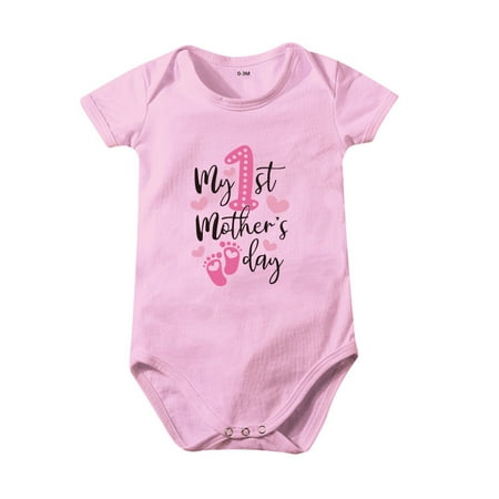

Clearance! Realhomelove Baby Boys Girls Onesie Bodysuit My 1st Mother s Day Short Sleeve Romper Jumpsuit Outfit 0-24 Months