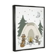 thumbnail image 3 of Stupell Industries Woodland Animals Camping Nature Tent Roasting Marshmallows Graphic Art Jet Black Floating Framed Canvas Print Wall Art, Design by Sweet Melody Designs, 3 of 5