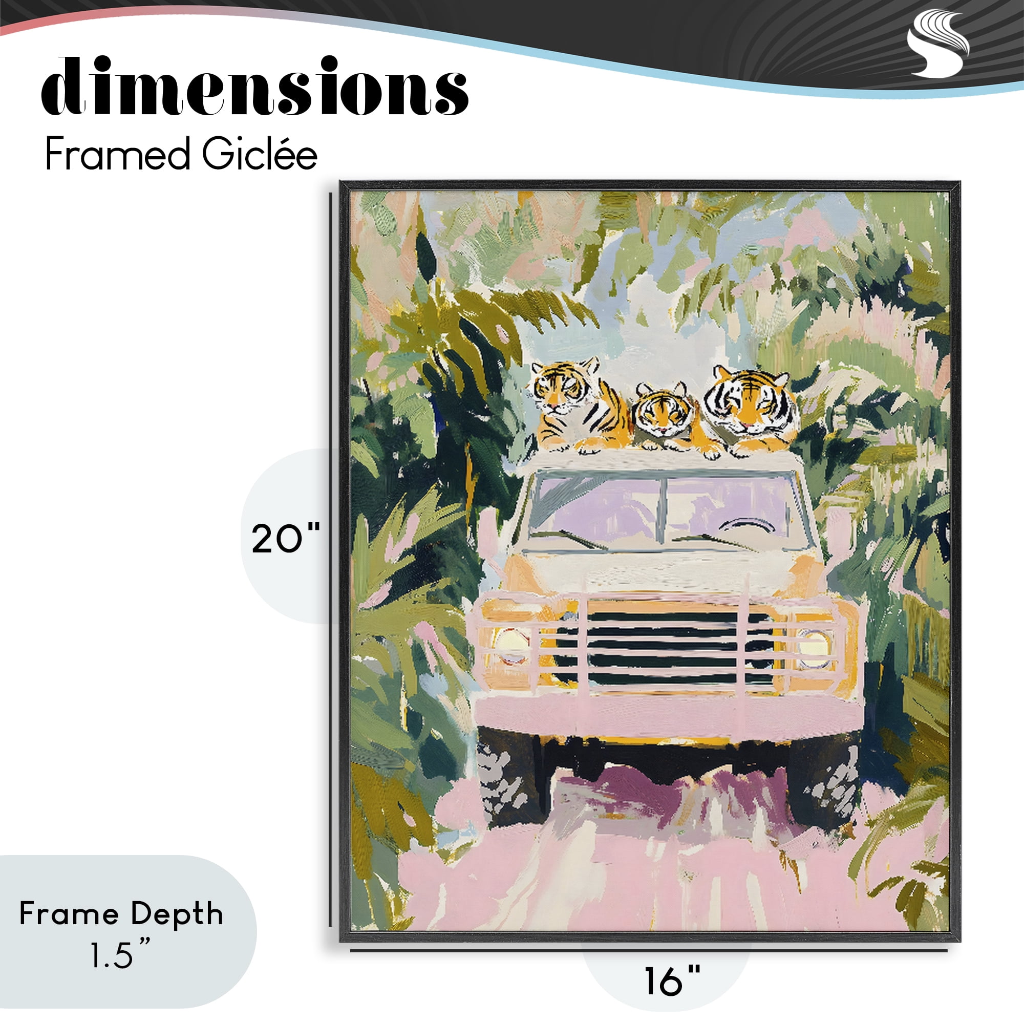Stupell Industries Safari Trip Tiger Trio Black Framed Giclee Art, design by The Prints Vibe