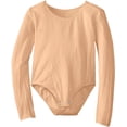 thumbnail image 3 of ToBeInStyle Girl's Long Sleeve & Legless Leotard - Nude - 12-24 Years, 3 of 7