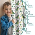 thumbnail image 3 of Blackout Kids Curtains,White Green Dinosaurs Floral Pattern Childrens Insulated Curtains Set Of 2,Bedroom Essentials,Toddler Room Decor 52"x63", 3 of 5