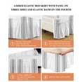 thumbnail image 6 of Grey Striped Wrap Around Bed Skirts for King Bed 16" Drop,Bed Skirt with Adjustable Elastic Belt Dust Ruffle Bed Valance for Bedroom Hotel Modern White Striped Abstract Art Aesthetics Bed Frame Cover, 6 of 7