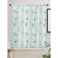 thumbnail image 5 of Green Flower Bathroom Window Curtain, Watercolor Floral Botanical Line Drawing Print Light Filtering Coffee Kitchen Curtains, Bedroom Living Room Curtains 2 Panel 84"x63", 5 of 6