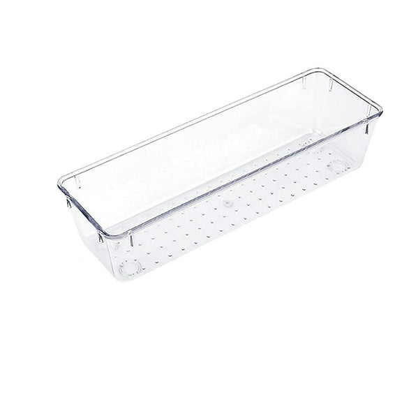 Drawer Organizers, 4 Sizes Clear Plastic Drawer Organizers and Storage Bins for Kitchen, Bathroom, Office, Dresser Desk Drawer Organizer Tray for Jewelry, Makeup, Junk, Gadgets, 2.99x2.99x2.09"