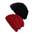 thumbnail image 1 of Bonnet Tricoté pour Femmes (2 PACK), Noir/rouge, 1 of 1