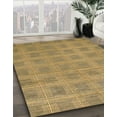 thumbnail image 3 of Ahgly Company Machine Washable Indoor Round Abstract Gold Area Rugs, 6' Round, 3 of 7