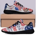 thumbnail image 3 of Red Truck Country Truck Happy 4th of JulyLand of The Free Because Of The Brave American flag Shoes Sneakers Black Size 7, 3 of 7