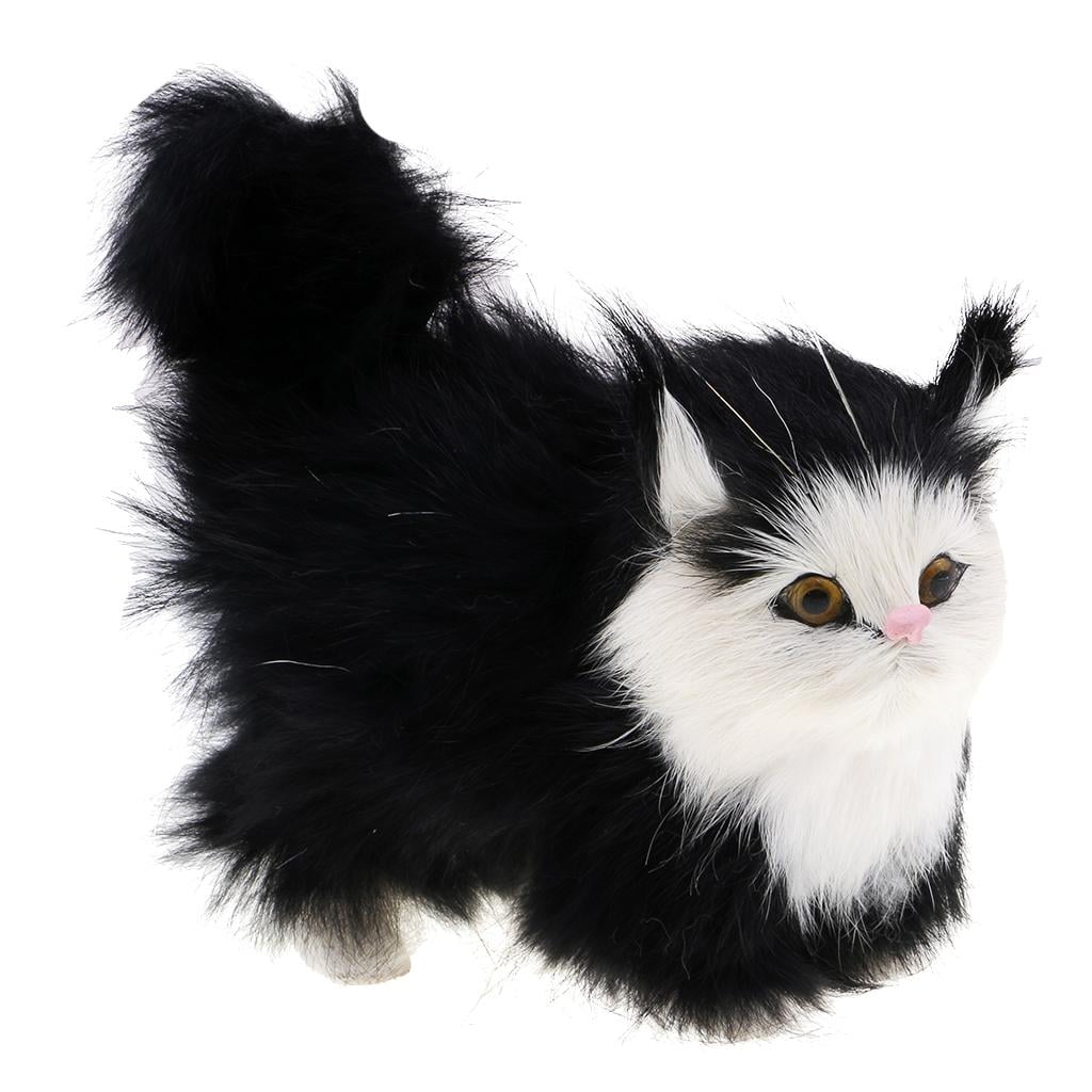Simulation Cat Toy Plush Animal Toy Stuffed Cat Decorations Black