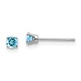 thumbnail image 1 of 14K White Gold 3mm Blue Topaz Stud Earrings, 1 of 2