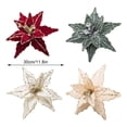 thumbnail image 2 of Cateissary Decoración de flores artificiales con lentejuelas rojas y doradas Tela de terciopelo con lentejuelas rojas y doradas para Navidad Kits de decoración para fiestas champán dorado, 2 of 6