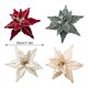 thumbnail image 2 of Moyic Flores navideñas, decoración de terciopelo con purpurina de 26CM para árbol, tela de terciopelo con lentejuelas rojas y doradas Kits de decoración para fiestas Verde Bosque, 2 of 6