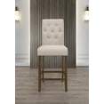 thumbnail image 4 of Home Design Rolla Counter Height Dining Set, Warm Gray/Brown, Counter-height table, Button-tufted cushioned chairs, Comfortable seating, Sturdy frame, Space-saving, Classic style, 4 of 5