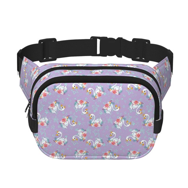 Easygdp Swan With Stars Fanny Packs para Mujeres y Hombres, Bolsa de Cinturón, Bolsos de Cruz para Trabajo/Correr/Senderismo
