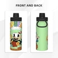 thumbnail image 3 of The Cuphead Show Sports Insulated Water Bottles Kettle Stainless Steel Portable Cup18OZ For Travel Gym School, 3 of 8