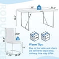thumbnail image 6 of NYEESS 5-Piece 55" White Dining Table Set with 4 Chairs, High Gloss MDF Top, Modern Style for Dining Room or Kitchen, 6 of 9