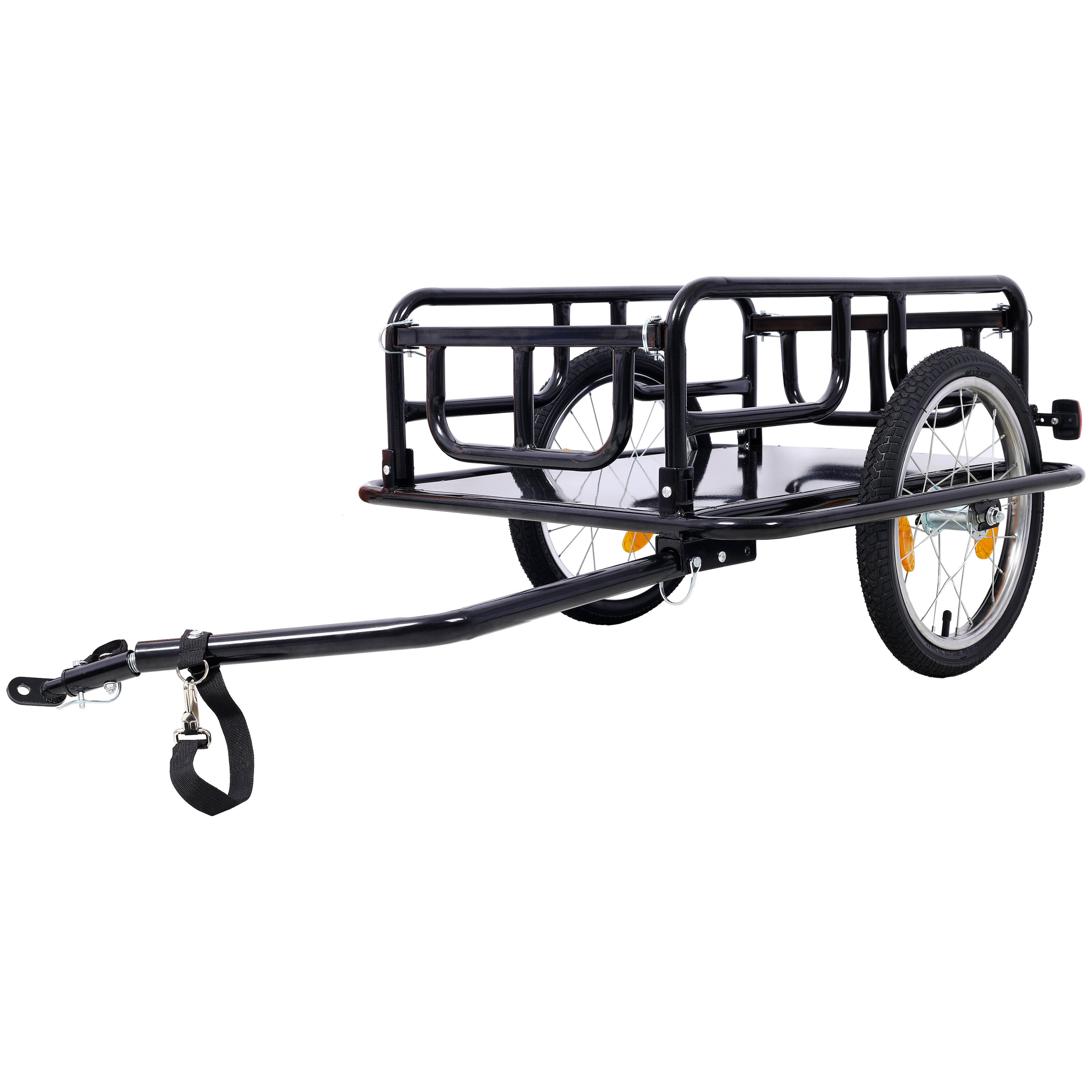 Tool Cart, Foldable Bike Cargo Trailer with Universal Bike Hitch, Bicycle Wagon Trailer with 16" Wheels & Reflectors, Large Loading Bike Trailer Storage Cart, Black Tool Storage Cart