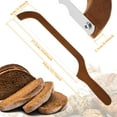 thumbnail image 3 of 15.7" Bread Bow Cutter Wooden Knife Serrated Bagel Cutter Stainless Steel Sourdough Bread Slicer Portable Bread Cutting Tool with Bamboo Handle Bread Slicer, 3 of 9