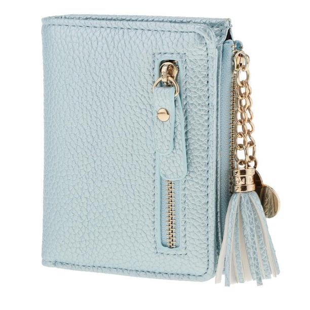 s de mujer suaves Monedas Porta lves Cartera de cuero con cremallera Bolso de mano Monedero Regalo para Niñas Azul Baoblaze Cartera de Pearl Lustre