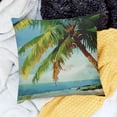 thumbnail image 2 of BANET  Tropical Throw Pillow Cushion Cover, Coconut Palm Tree Branches on The Beach Exotic Nature Print, Decorative Square Accent Pillow Case 24x24in, 2 of 5