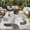 thumbnail image 3 of Fsddascl Abstract Gray Brown Outdoor Rug for Patio/Deck/Porch, Non-Slip Large Area Rug 4 x 6 Ft, Simple Geometric Art Indoor Outdoor Rugs Washable Area Rugs, Reversible Camping Rug Carpet Runner, 3 of 5