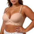 thumbnail image 2 of DDAPJ pyju Women's Push Up T-Shirt Bra No Underwire Jelly Bras Full Coverage Bralettes Comfortable Everyday Bras Coffee 80AB, 2 of 8